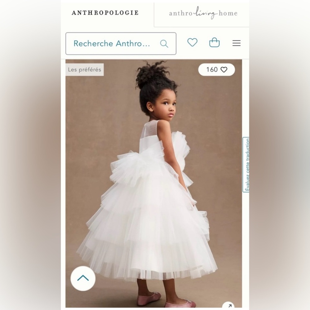 Anthropologie White Kids Formal Dress